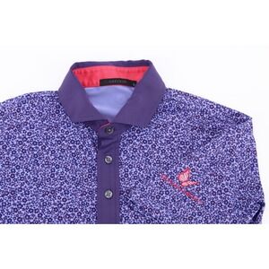 Greyson Polo Golf Shirt Mens Small‎ Purple Floral Short Sleeve Performance